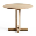 Modern Wooden Dining Table Set With Round And Rectangular Tables And Simple Solid Wood Frame
