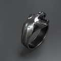Stylish Silver Panther Sculpture Ring Unique Jewelry With Modern Artistic Design