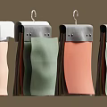 Orange Green Red Fabric Hanging Storage Bags With Black Top And Holes