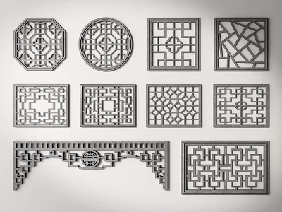 Lattice Windows Various Traditional And Geometric Design Patterns In Different Shapes 3d model