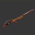 Ornate Decorative Sword Featuring Metallic Blade Colorful Hilt And Reflective Surface Design