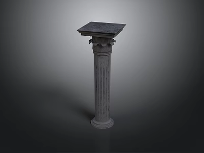 Classical Architectural Stone Column With Intricate Capital And Base Details 3d model