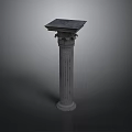 Classical Architectural Stone Column With Intricate Capital And Base Details