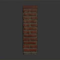 Tall Red Brick Pillar With Vertical Red Brick Structure And Smooth Top Design 3d model