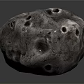 Gray Meteorite 3D Model With Craters And Rough Surface Texture