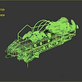 Retro Metal Mechanical Device With Green Red Circular Parts And Copper Accents