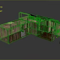 Rusted Metal Architectural Model With Industrial Style Combined Structure Windows And Doors On Reflective Surface