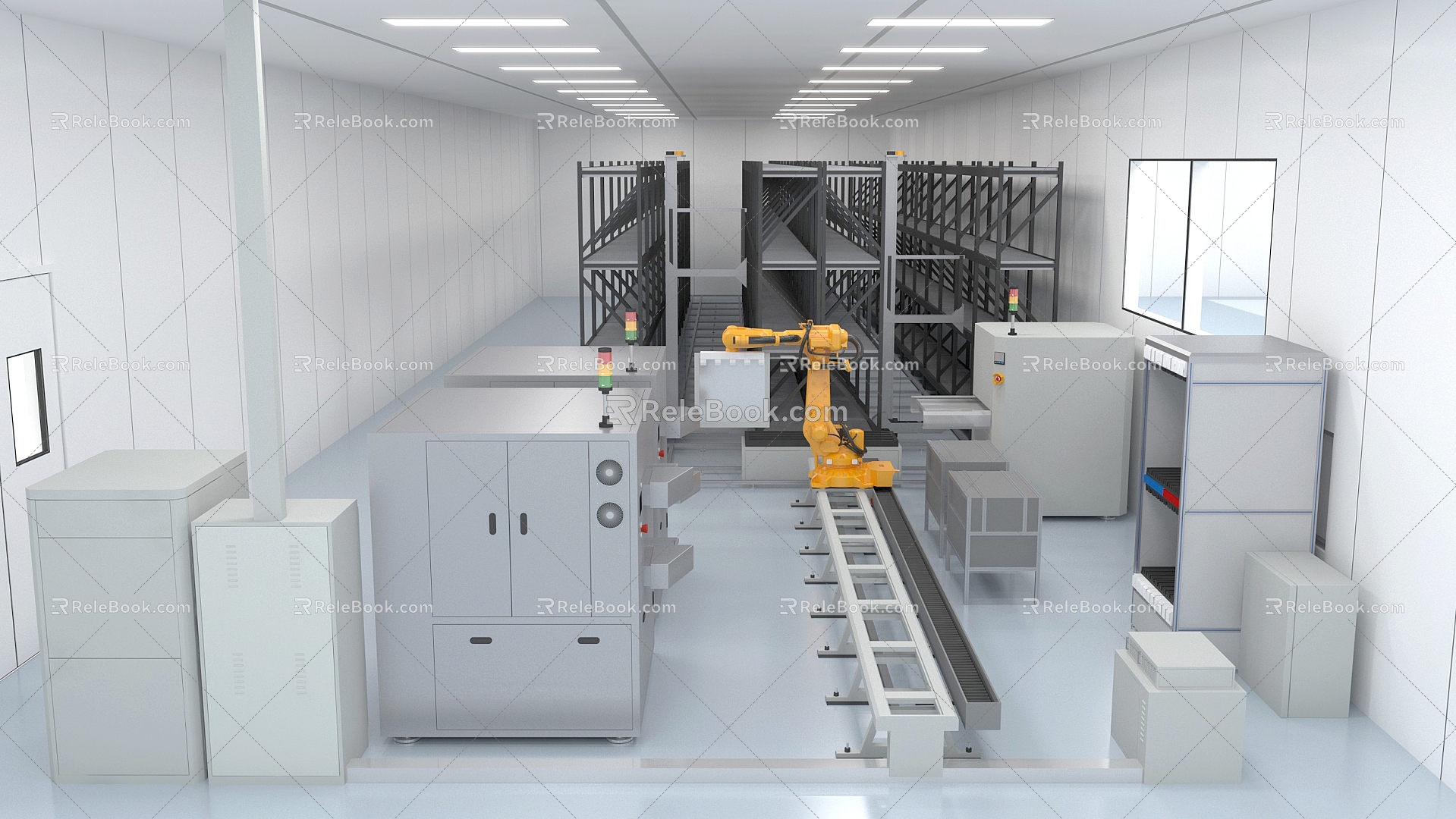 Fully automatic production line 3d model