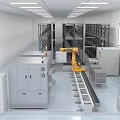 Fully automatic production line 3d model