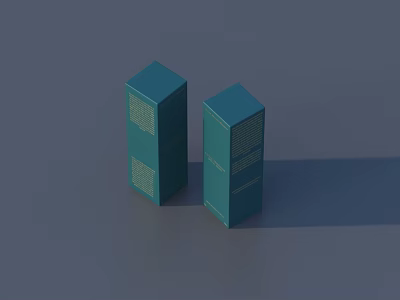 Modern Teal Display Shelves With Minimalist Design For Retail Showcase 3d model