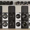 Stylish Stackable Washing Machines In Black White And Beige For Home Laundry
