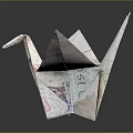 Unique Origami Crane Design Furniture Decor Made From Vintage Paper Materials