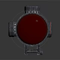 Tactical Black Sniper Scope With Red Lens And Adjustable Knobs For Precision Shooting 3d model