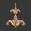 Golden Decorative Household Ornament With Intricate Curved Patterns And Bead Accents
