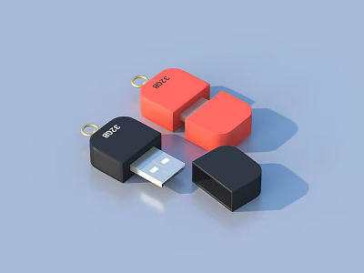 SEC Portable USB Flash Drives In Black And Red For Daily Use 3d model