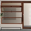 Middle-ancient style folding window door head facade store folding window sliding window door and window combination 3d model