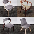 Modern Accent Chairs Featuring Wooden Legs Upholstered Velvet Seats And Unique Backrest Design