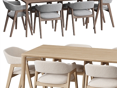 Dining table and chair 3d model