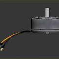 Brushless DC Motor With Metal Housing Red Coils Shaft And Connecting Wires