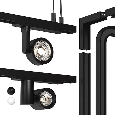 Modern spotlights smallest track lights 3d model Modern spotlights smallest track lights 3d model