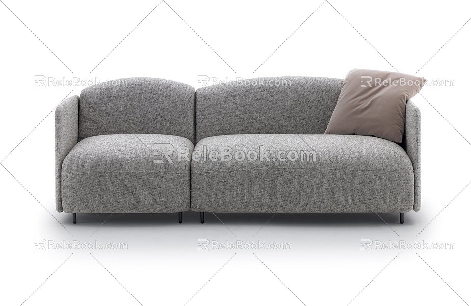 Modern Italian Simple Multiplayer Sofa 3d model