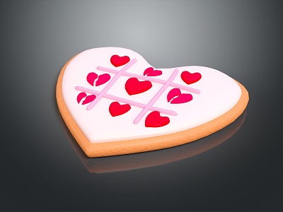 Modern Biscuits Heart Biscuits Whole Wheat Biscuits 3d model