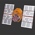 Advanced Orbital Spacecraft Design With Orange Body And Blue Solar Panels