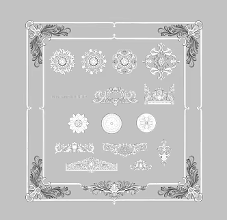European-style carved classical carved plaster line 3d model