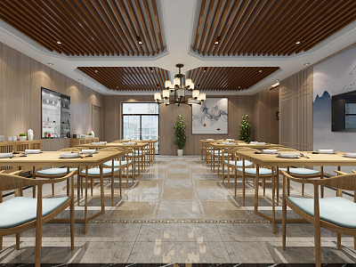 New Chinese Restaurant Hotel 3d model