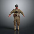 Game and Movie Character in Military Uniform With Helmet and Tactical Gear