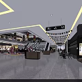 Spacious Modern Department Store Interior With Shopping Areas And Seating Zones