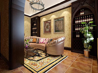 European Living Room Simple European Reception Room American Living Room French Villa Reception Living Room Reception Rest Area 3d model