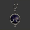 Elegant Silver Pendant With Blue Sphere And Intricate Cage Structure Design