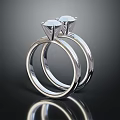 Elegant Polished Silver Couple Rings With Diamond Cuts For Wedding Jewelry Accessories