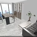 Conference Room Setup With Long Wooden Table Black Chairs Large Windows And Projection Screen