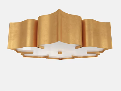 Unique Golden Ceiling Light With Sleek Wavy Design And Modern Elegance 3d model