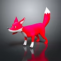 Cartoon Red Fox 3D Model Game Movie Character With White Paws And Tail Tip