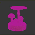 Red Mushrooms With White Spots On Wooden Base For Natural Decorative