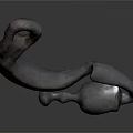 Modern Abstract Metal Sculpture Carving With Curved Design And Smooth Lines Structure