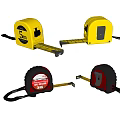 Industrial Equipment Featuring Yellow And Red Tape Measures With Various Lengths