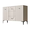 Minimalist Light Color Console Cabinet And Side Cabinet With Black Legs For Home Entryway Storage