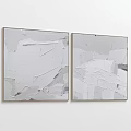 White Abstract Textured Painting With Layered Brush Strokes And Modern Art Style