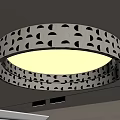 Round Gray Ceiling Light With Hollow-out Pattern And Warm Glow For Modern Interiors 3d model