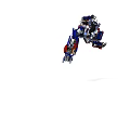 Red And Blue Robot Figure With Detailed Mechanical Structure In Standing Pose 3d model