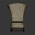 Single Rocking Chair with Woven Seat Backrest and Wooden Frame Classic Design