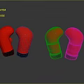 Two Pairs Of Red Boxing Gloves Placed On Reflective Surface For Daily Use