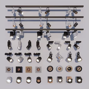 Modern spotlight downlight spotlight combination 3d model