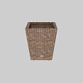 Handwoven Brown Wicker Square Decorative Ornament Set For Home Interior Decoration