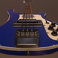 Vibrant Blue Electric Bass Guitar With Vintage Design Maple Neck And Metal Hardware