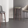Modern Bar Stools With Different Styles Wooden Metal Legs And Upholstered Seats